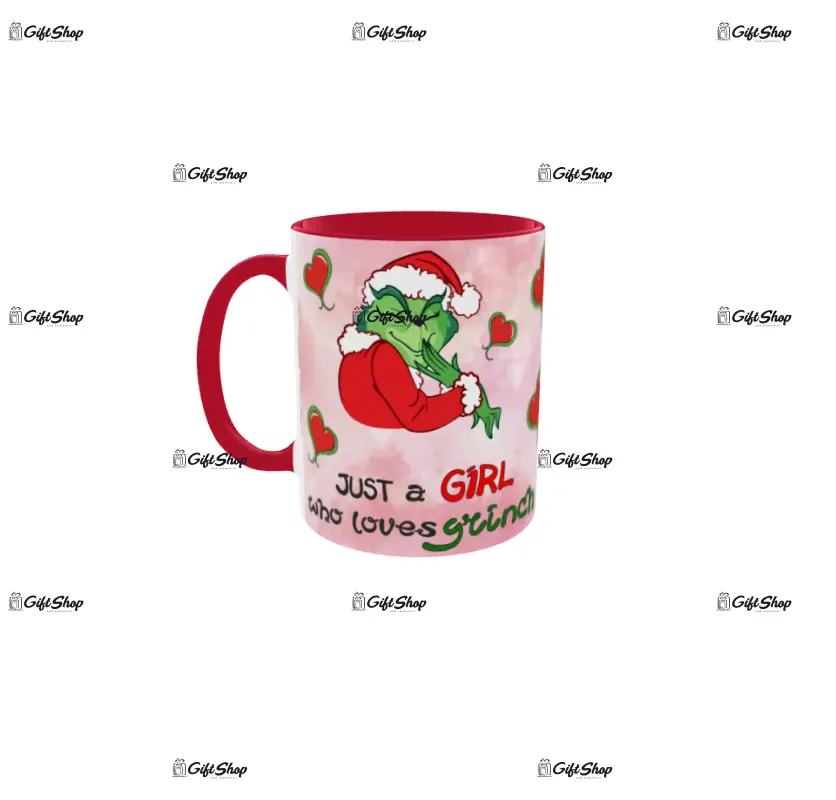 Just a girl who loves grinch, cana din ceramica, 330ml, model cgs1807